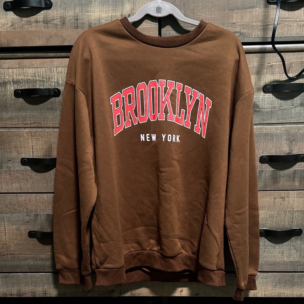 Brooklyn New York Women's Chocolate Crew Neck Sweater